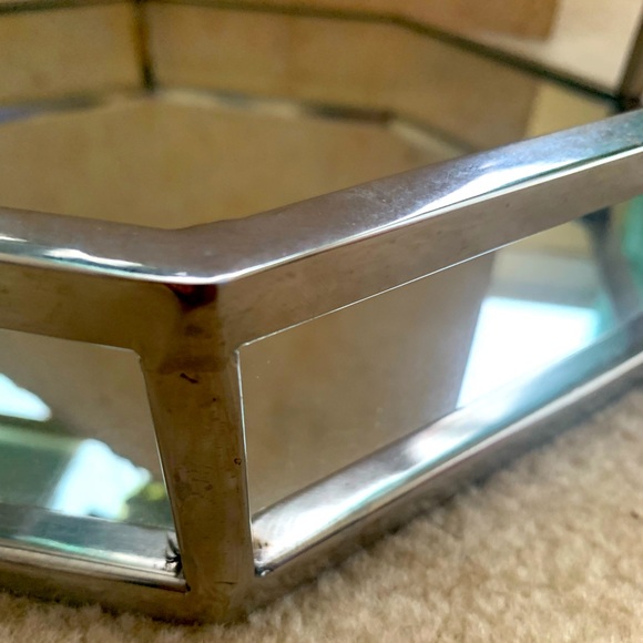 Bath Contemporary Silver Mirrored Vanity Tray Poshmark